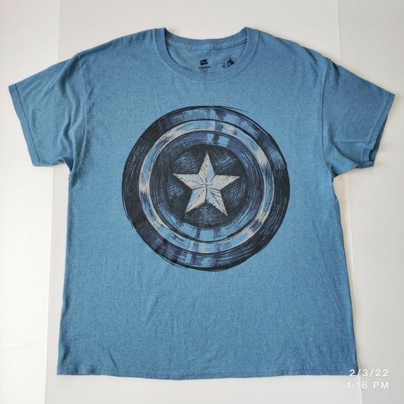 Disney Parks Other - Disney Parks Marvel Captain America Blue and Silver Adult Large T-Shirt